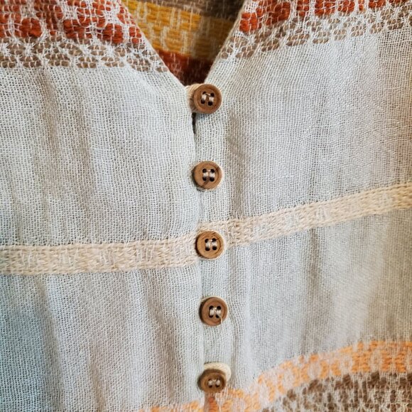 ZARA Cropped Linen Blend Cottage Core Farmhouse Cardigan Medium - Picture 9 of 16